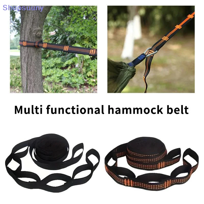 [SU]2Pc Special Reinforced Polyester Straps 5 Ring High Load-Bearing Barbed Hammock Straps For Outdoor Camping Hammock Straps