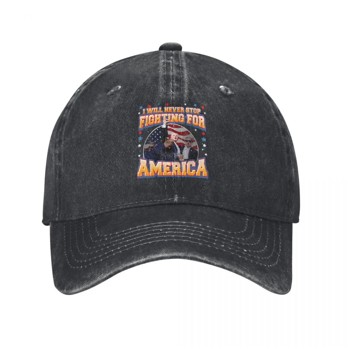 

Vintage Fighting America Trump Injured Shoot Baseball Caps Unisex Distressed Washed Headwear Assassination Attempt Outdoor Hat