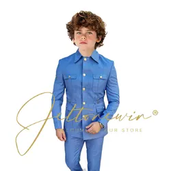 Best Selling Boys Suit Business Jacket Pants 2 Piece Set Wedding Kids Tuxedo Little Gentleman Blazer suit for kids boys