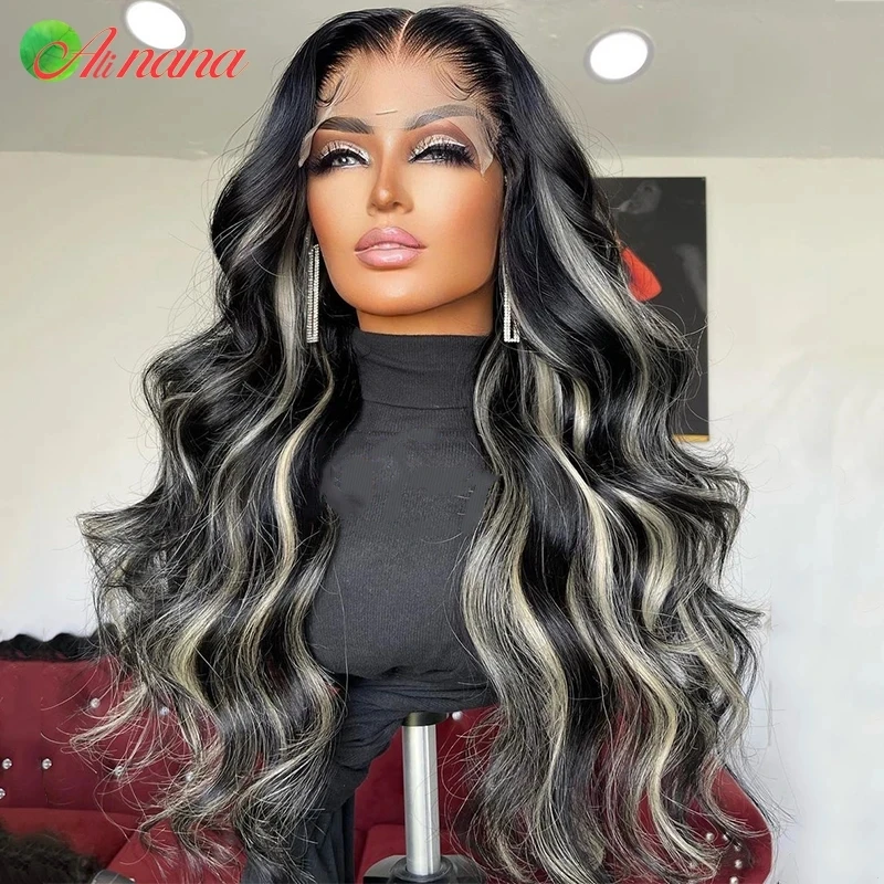 Gray Highlight Colored Human Hair Wig For Black Women HD  display picture 3