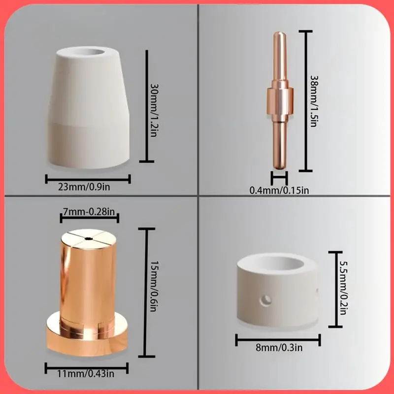 

AA89-50Pcs Extended PT-31 Plasma Cutter Consumables, Fit PT31 Plasma Torch Cutting Consumables