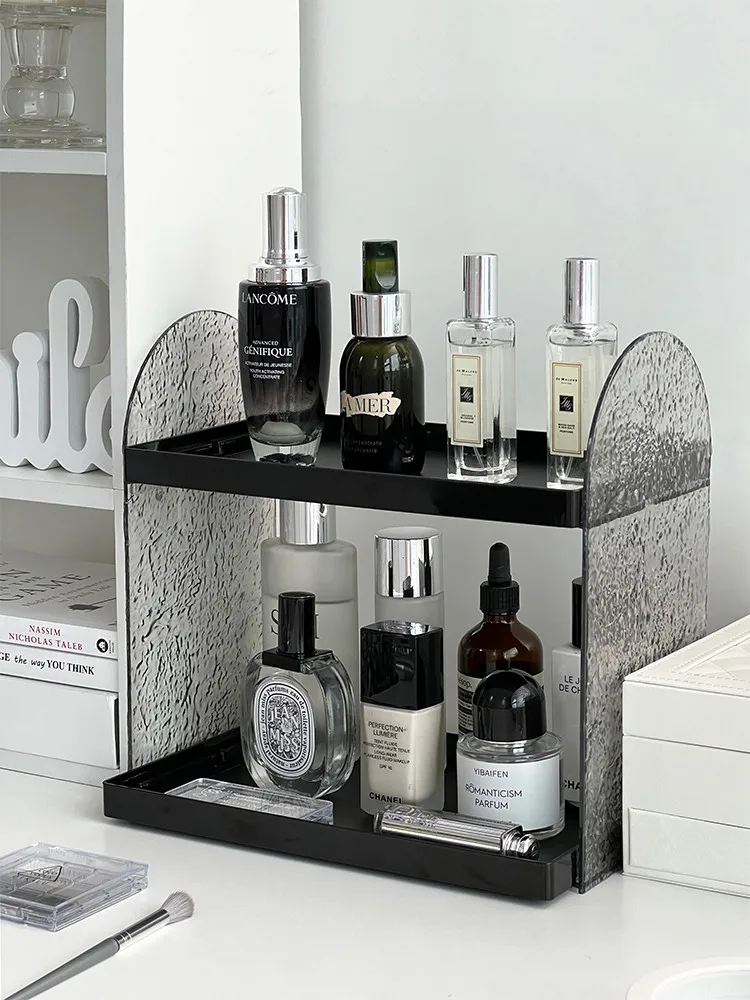 

Bathroom Organizer Shelf Home Kitchen Cosmetic Acrylic Storage Rack Perfume Skin Care Product Shelf Tray Makeup Desktop Holder