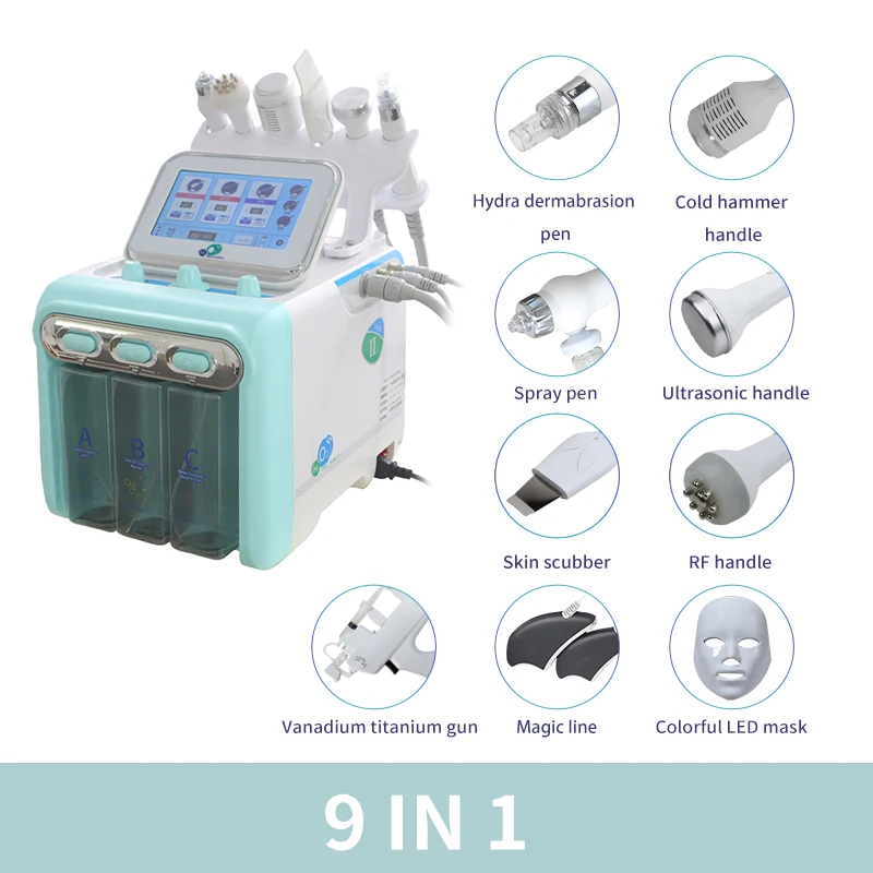 portable 9  in 1 small bubble   jet facial instrument