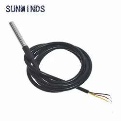 2 Pcs DS18b20 Sensor Temperatura 1M 2M 3M DS1820 Pacote De Aço Inoxidável Impermeável 18B20 0.37CM 1M 2M 3M