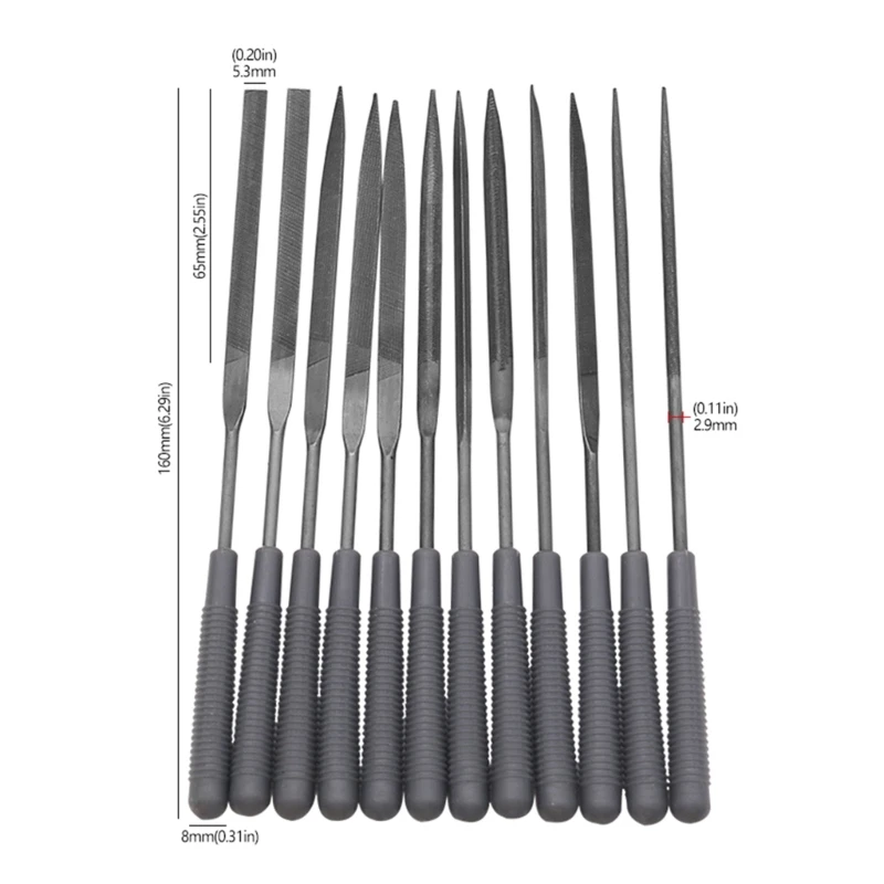 12 stück Diamant Nadel Datei Set Datei Für Metall Glas Stein Schmuck Holz Carving Handwerk Holzbearbeitung Poliert Kleine Datei