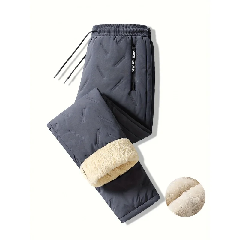 

Осень 2024, мужские спортивные брюки большого размера, зимние бархатные брюки, мужские утепленные теплые прямые брюки, одежда люксового бренда