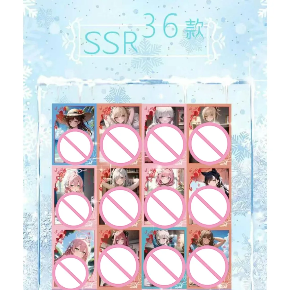 أنيمي لعبة آلهة بطاقات جميلة وساحرة الفتيات رايدن شوغون إليسيا فريد إغراء حفلة عيد بطاقات هدايا للبنين