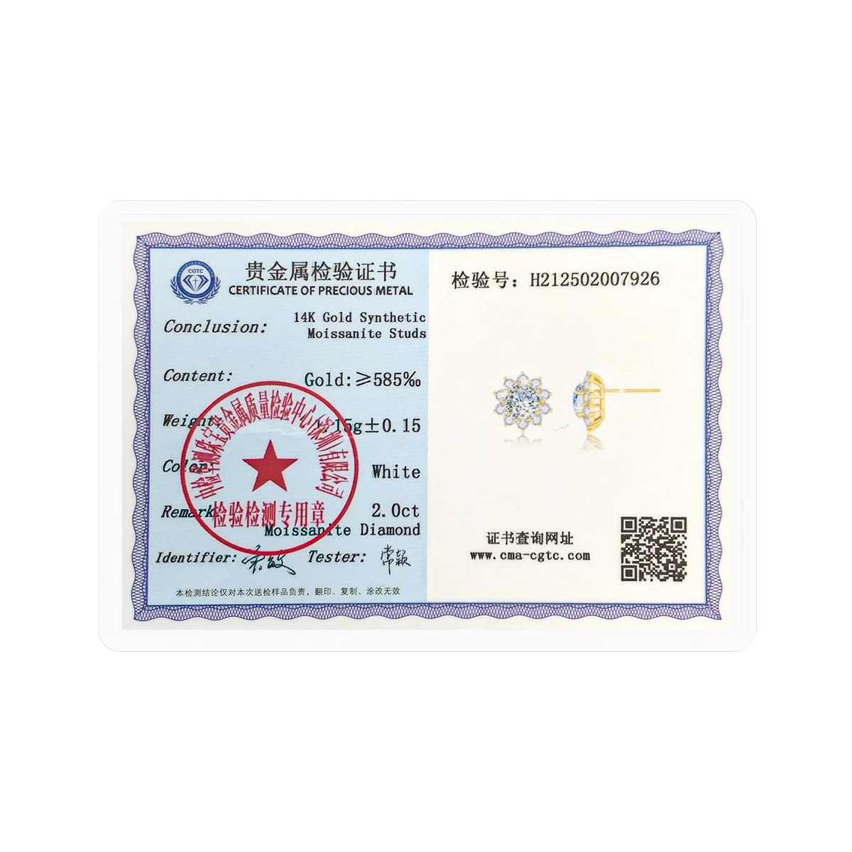 Szjinao 100% Real 14k Gold Flower Earrings Moissanite Diamond With Certificate K Gold Wedding Party Fine Jewelry Engagement Gift