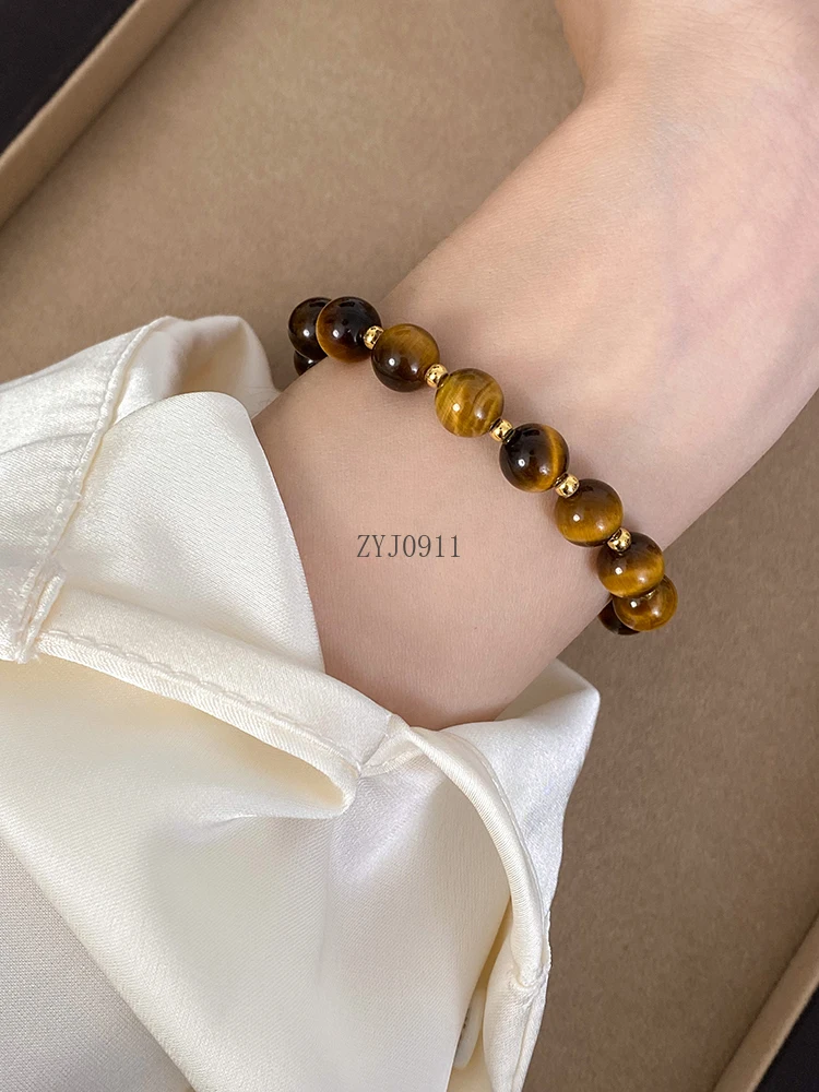 Semplice braccialetto elastico regolabile con distanziatore di perline di bambù retrò radiano, gioielli premium