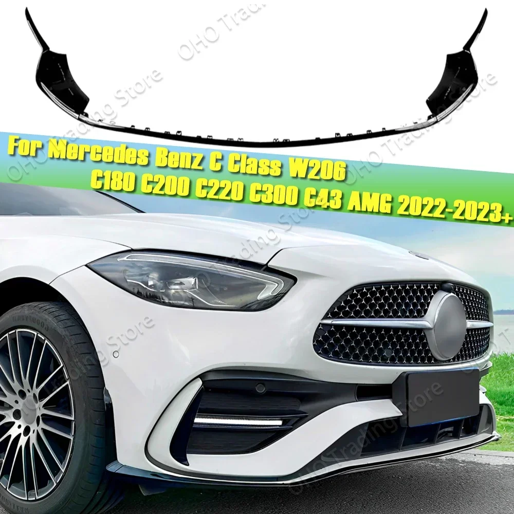 For Mercedes Benz C Class W206 S206 C200 C260 C43 AMG 2022 2023+ Front Bumper Lip Diffuser Splitters Spoiler Aprons Cover Guard