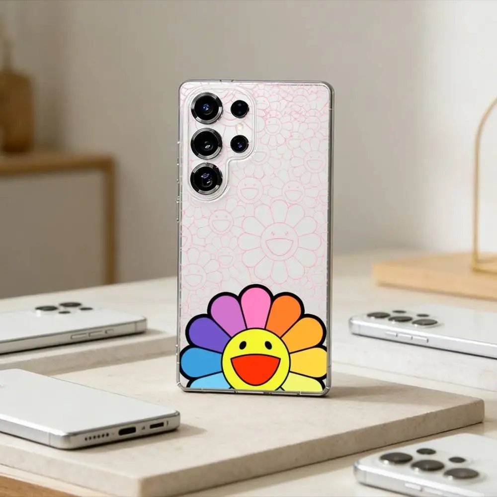 

Takashi M-Murakamis Flowers Phone Case For Samsung S25,S24,S21,S22,S23,S30,Ultra,S20,Plus,Fe,Note,10,9,5G Transparent Cover