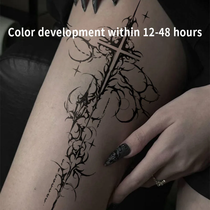 Temporary Tattoos Dark Thorn Herbal Juice Tattoo Sticker Fake Tatto Cheap Goods Stickers Sexy Adult Girl Tool Novelty in Toys