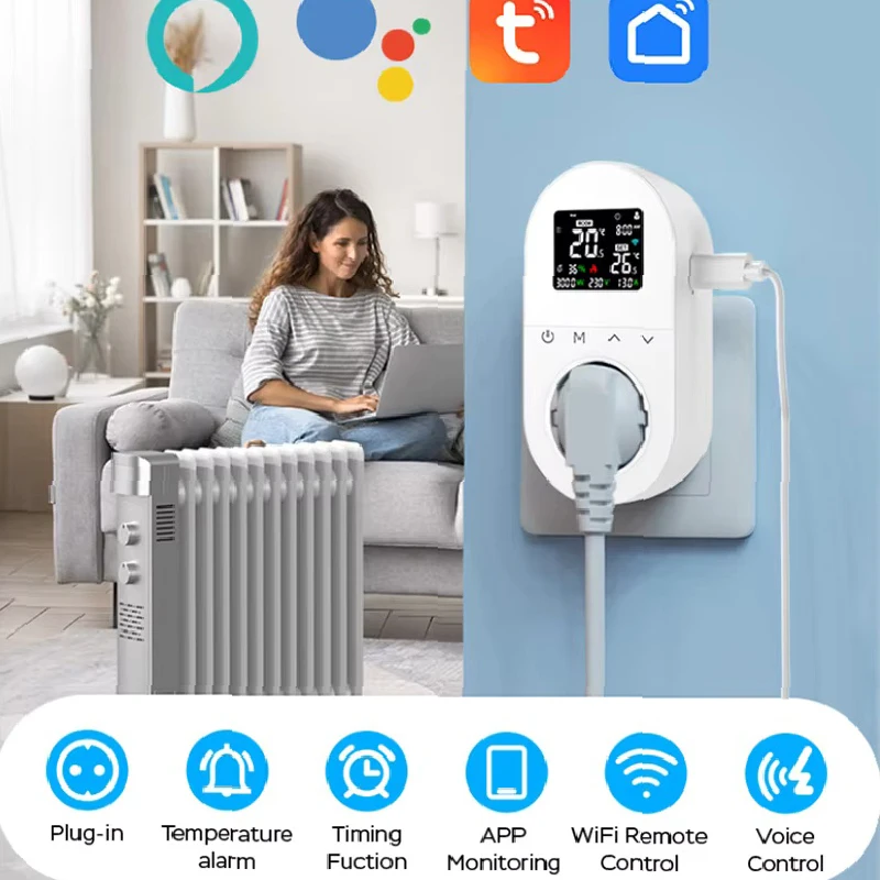 

Doodle Intelligent LCD Intelligent Temperature Controller - Boiler Water Pump Socket-Type Knob Touch-Type Thermostat