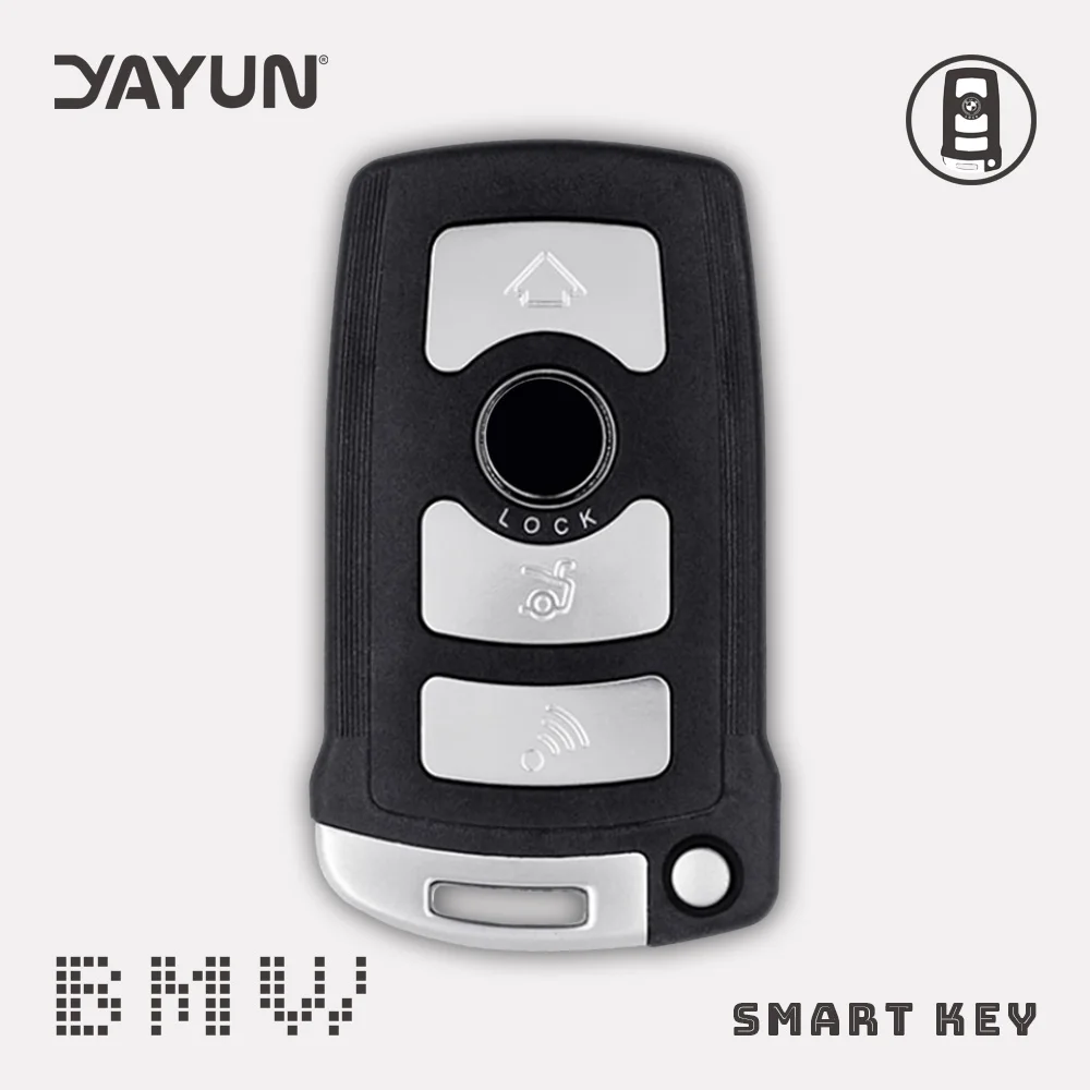 

YAYUN Remote 4 Button Fob Case Car Key Shell ForBMW 7 Series E65 E66 E67 E68 745i 745Li 750i 750Li 760i 7 With Battary Holder