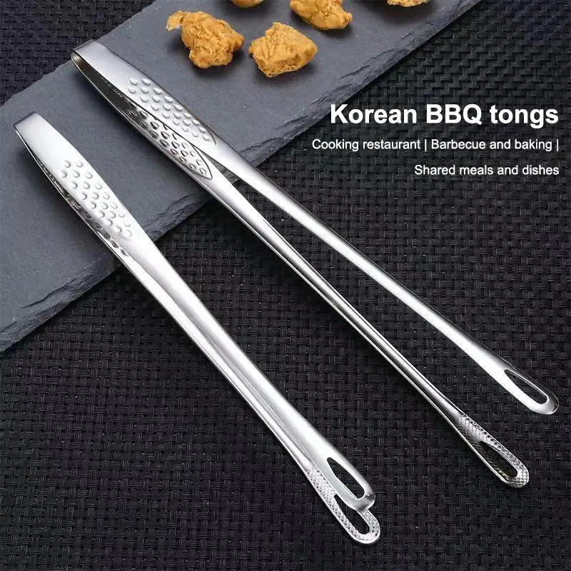 StainlessSteel FoodClipsKitchen Clips Korean Barbecue Tweezers Extended Barbecue Clips Suitable For Home Vegetable/meat Barbecue