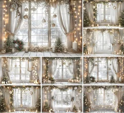 Mehofond Photography Background Winter White Christmas Window Xmas Trees Gifts Kids Family Portrait Decor Backdrop Photo Studio