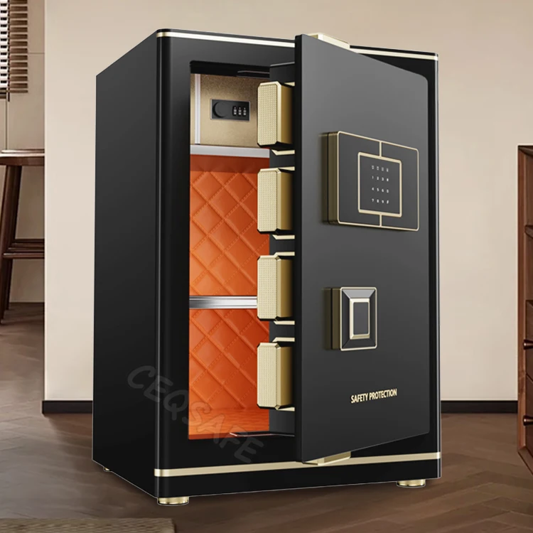 CEQSAFE Best Selling Luxury Steel Fingerprint Security Safe Box With Digital Lock Anti-Theft Safety Box For Home Use