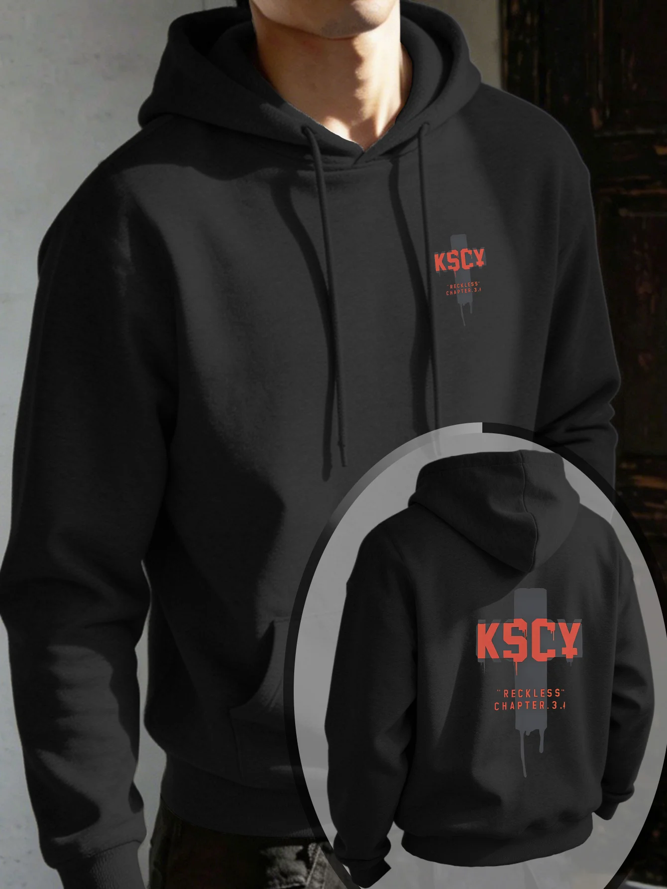 Men's autumn and winter hoodie with street trend letter print, perfect for daily commute, vacation and travel matching.