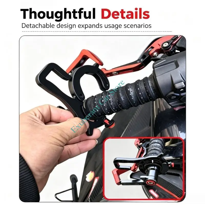 Throttle Cruise Control Grip Support Clip for Motorcycles, ABS Locking Clamp with Textured Contact for Wrist Ease on Daily