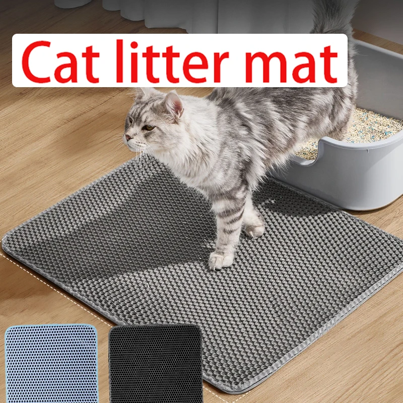 

Large Size Cat Litter Mat Waterproof Double Layer Cat Litter Trapping Pet Litter Box Mat Non Slip Clean Pad Pet Products
