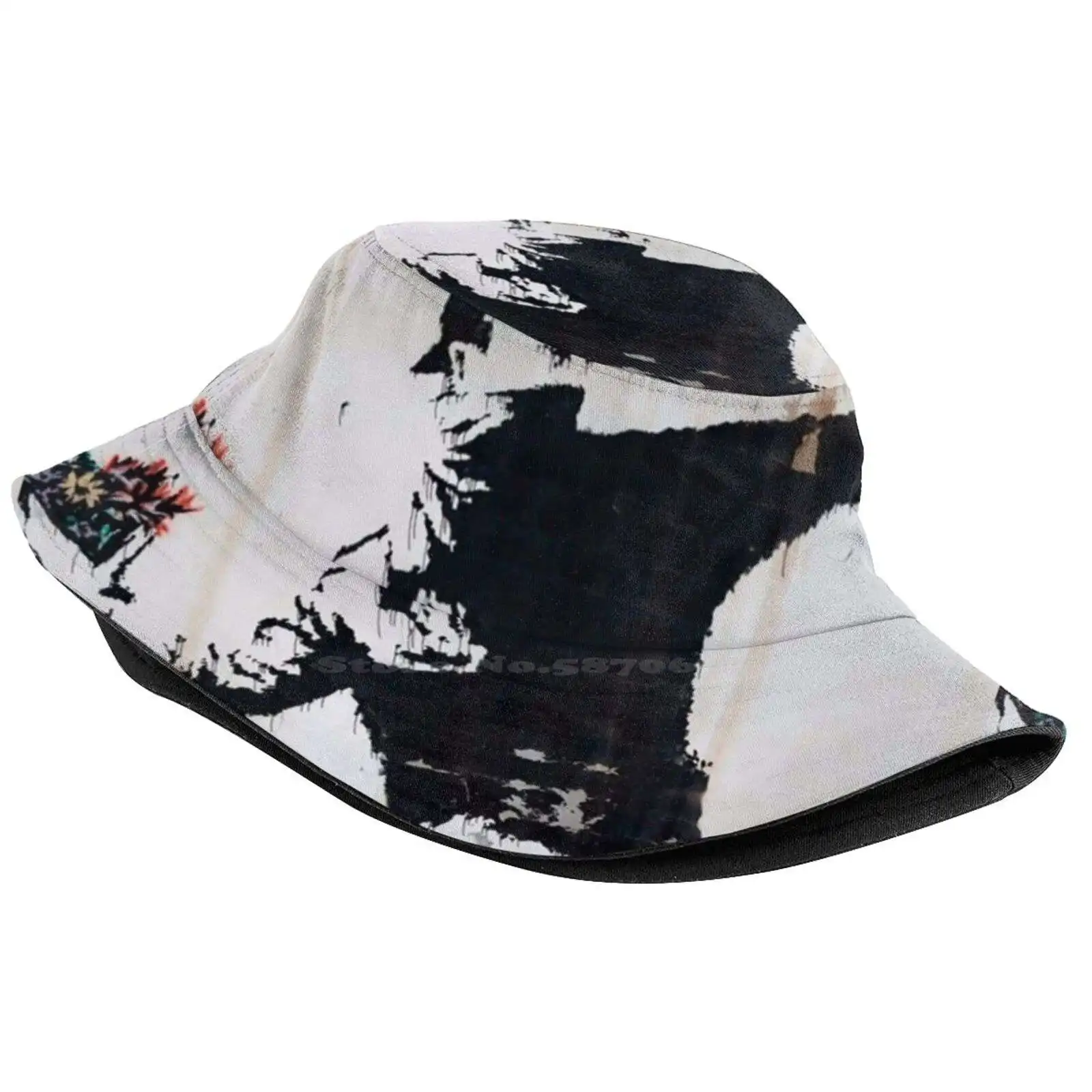 Flower Rebellion Banksy Photo - Makes An Ideal Gift! Sun Cap Fisherman Hat Bucket Hats Street Art Urban Stencil Banksy Graffiti