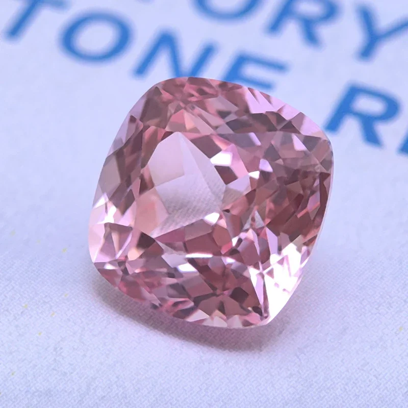 Lab Grown Sapphire Sunrise Pink Color Square Cushion VVS1 Charms Beads Diy Jewelry Making Materials Selectable AGL Certificate