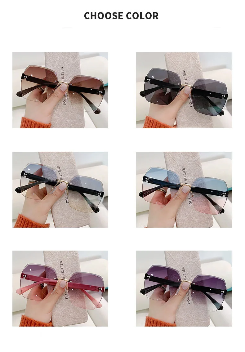 Brille Weibliche Koreanische Version Modische Sonnenbrille Rundes Gesicht Anti-Uv Starkes Licht Großes Gesicht Langes Gesicht Tawny Sonnenbrille – Detail 5