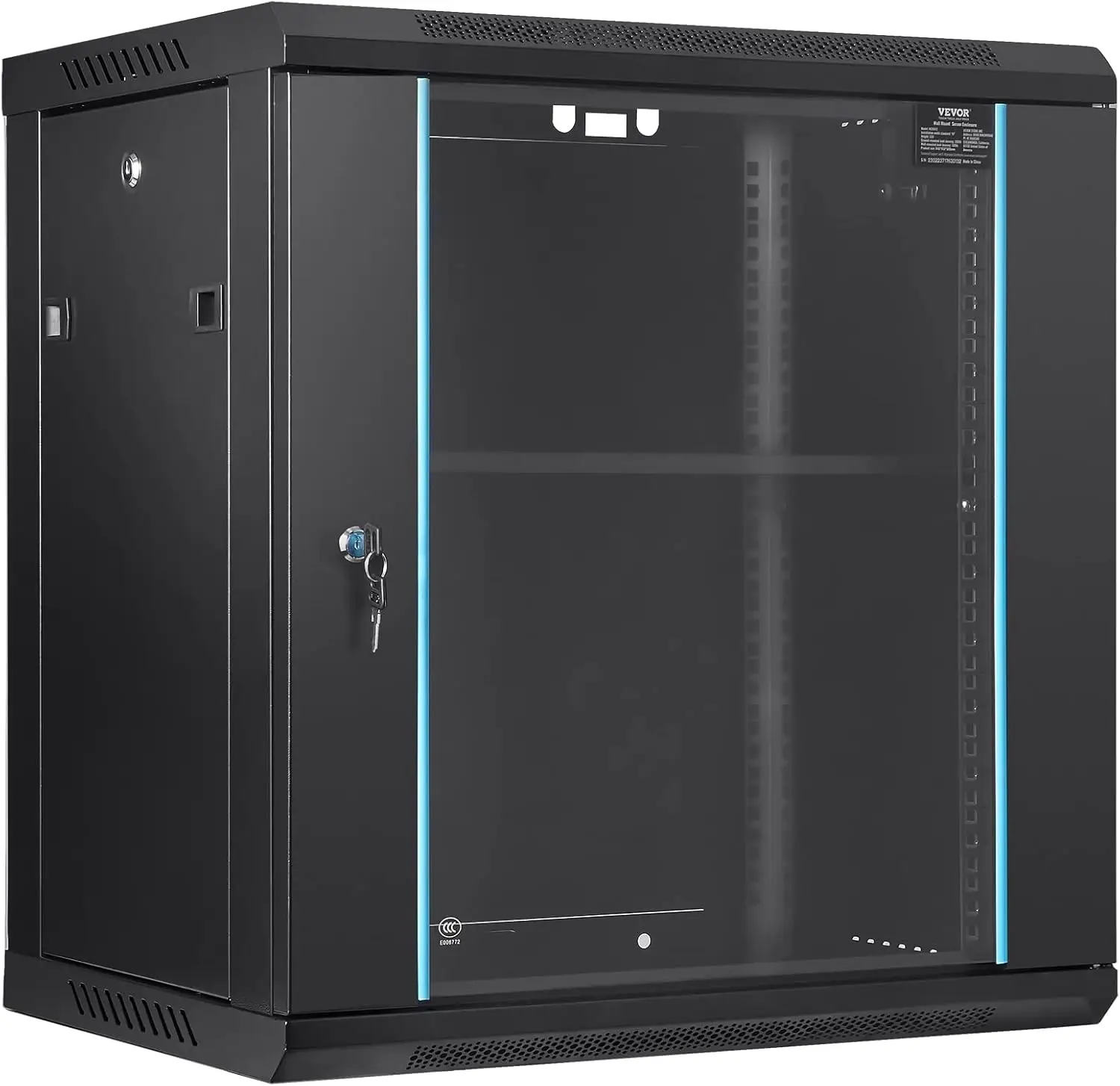 

12U Wall Mount Network Server Cabinet, 15.5'' Deep, Server Rack Cabinet Enclosure, 200 lbs Max. Ground-Mounted Load Capacity