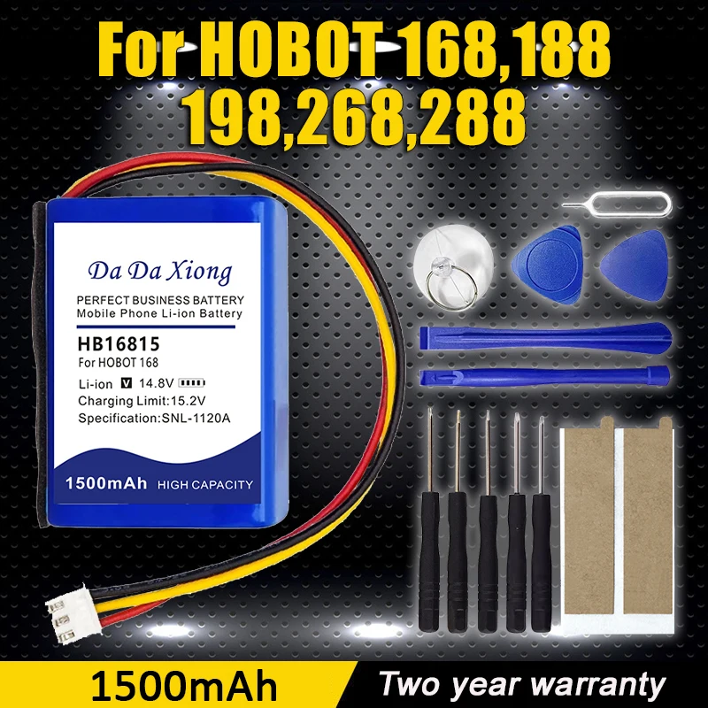

Аккумулятор робота для мытья окон 14,8 В/1500 мАч HB16815 для HOBOT 168, 188, 198, 268, 288 + инструменты