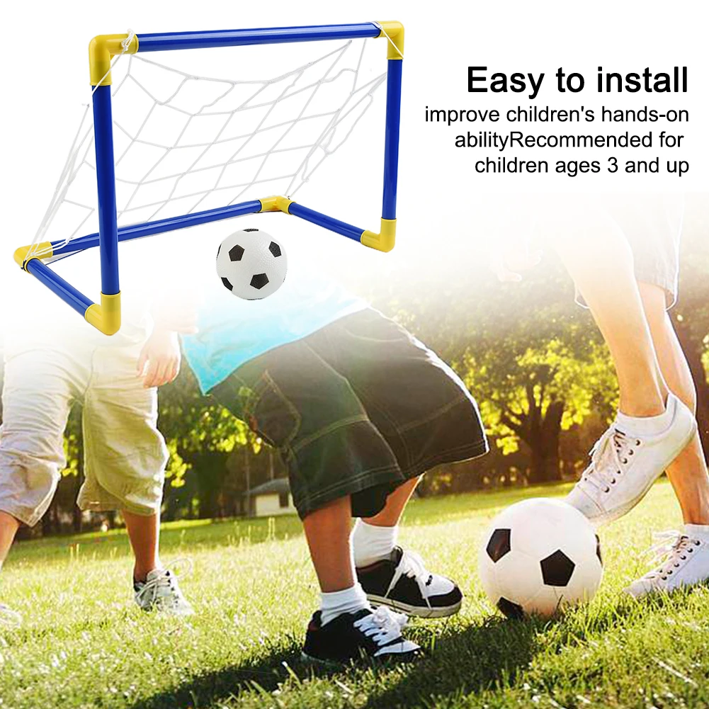 

1PC Indoor Mini Folding Soccer Goal Net Plastic Football Post Frame Set Inflatable Kids Sport Toys For Indoor Outdoor Team Games