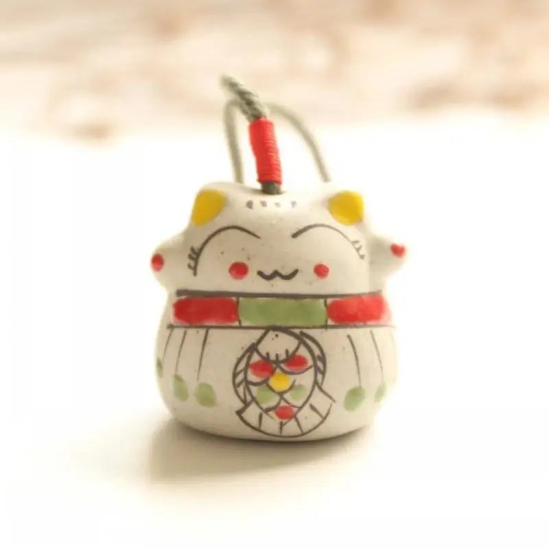 △ 1/5Pcs Lucky Cat Bag Hanging Foyer Decor Handicrafts Sunny Day Doll Gift Cat Ceramic Pendant Room Decoration Accessories