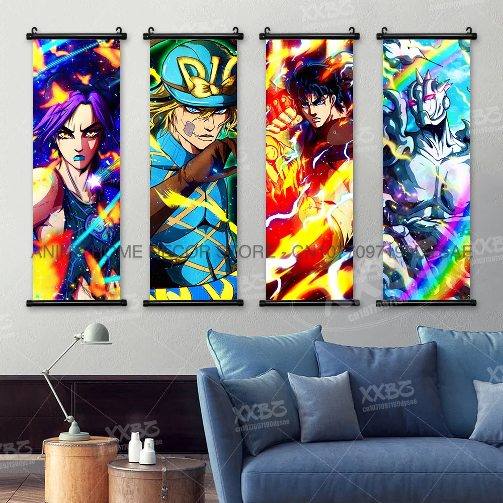 JoJo's Bizarre Adventure Wall Artwork Wallpaper Japanese Hanging Painting Anime Poster Jodio Joestar Home Decor Scrolls Picture