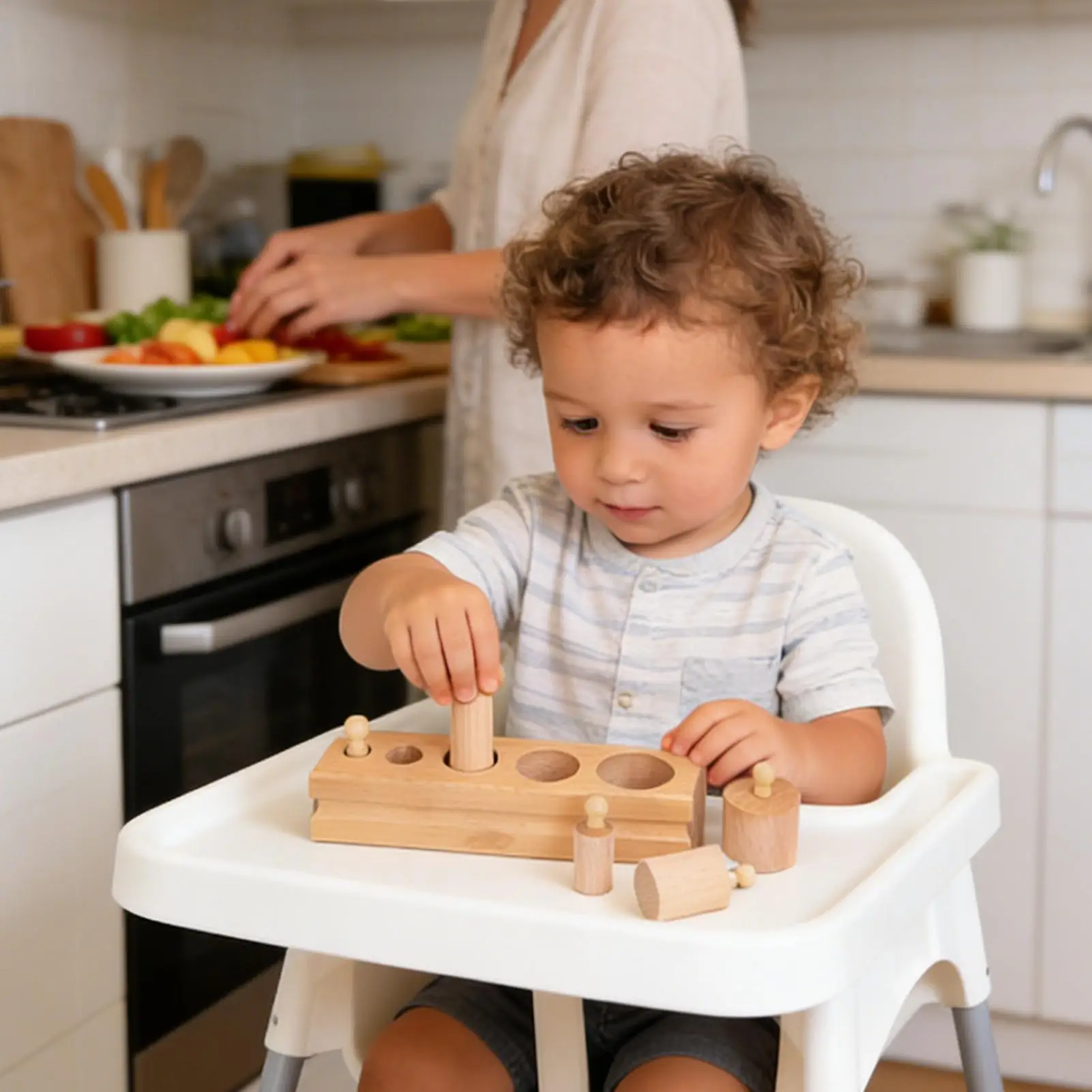 

Сенсорные игрушки для развития цилиндра с ручкой Монтессори, координация рук и глаз для детей 3 лет и подарки на день рождения