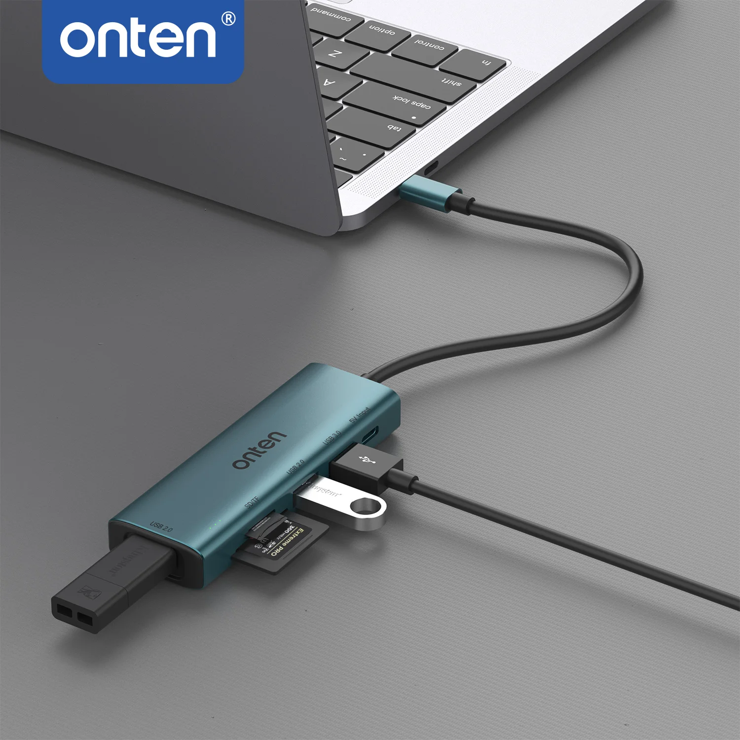 ONTEN 6 in1 Typ -C Stacja dokująca SD/TF Reader 3 porty USB 5Gbps USB 3.0 PD3.0 84W Szybkie ładowanie Plug & Play dla Mac OS X Windows