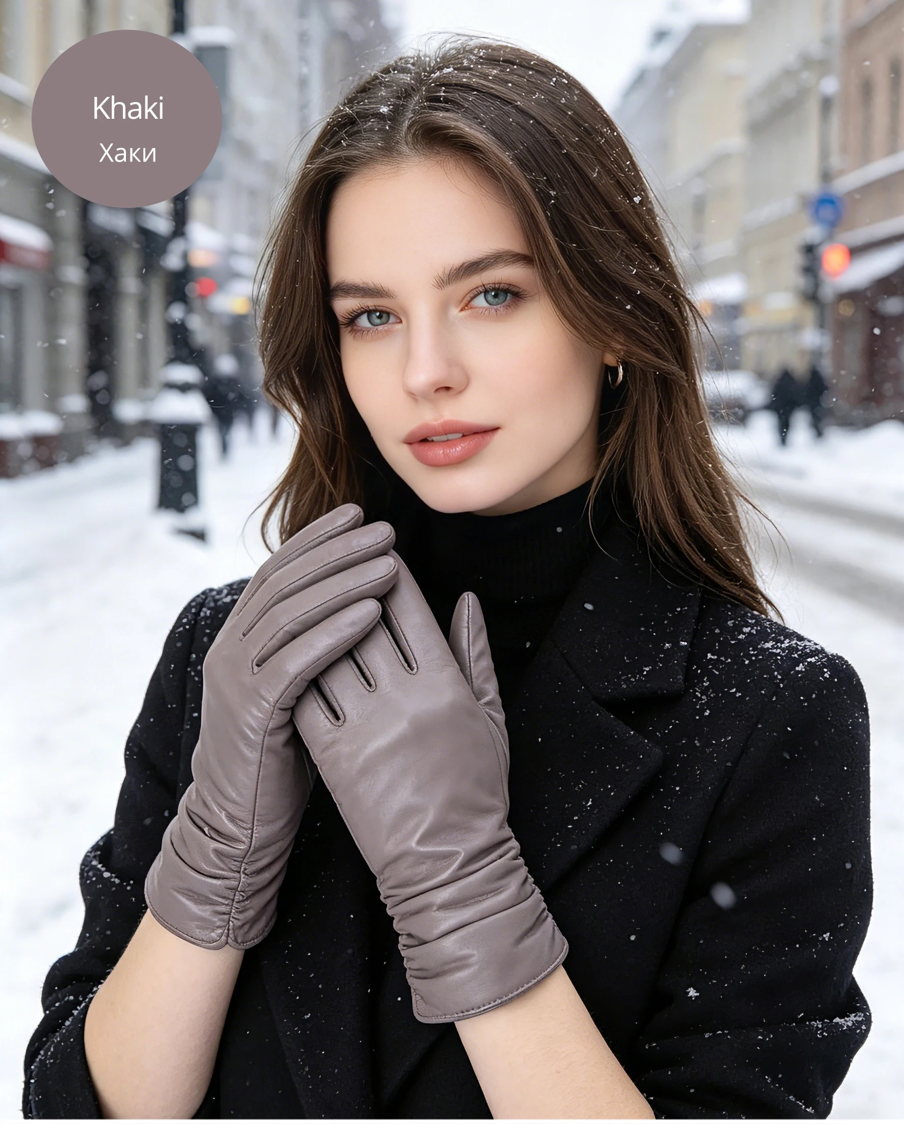 Simple Women's Gloves Winter Warm Plus Velvet Short Thin Touch Screen Gloves Driving Color Women's Leather Gloves High Quality