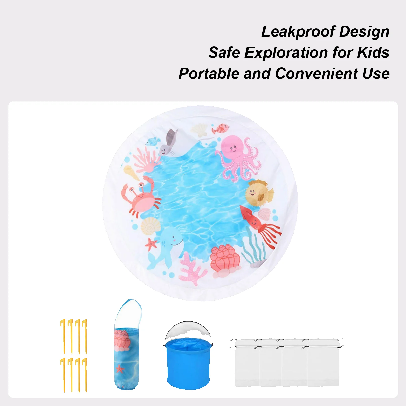 เด็กชายหาดสระว่ายน้ํา Childs ผ้าห่มชายหาด Kiddie สระว่ายน้ําถังน้ํากันน้ําฤดูร้อนกลางแจ้งน้ําเล่นของเล่นสําหรับเดินทางปิกนิก