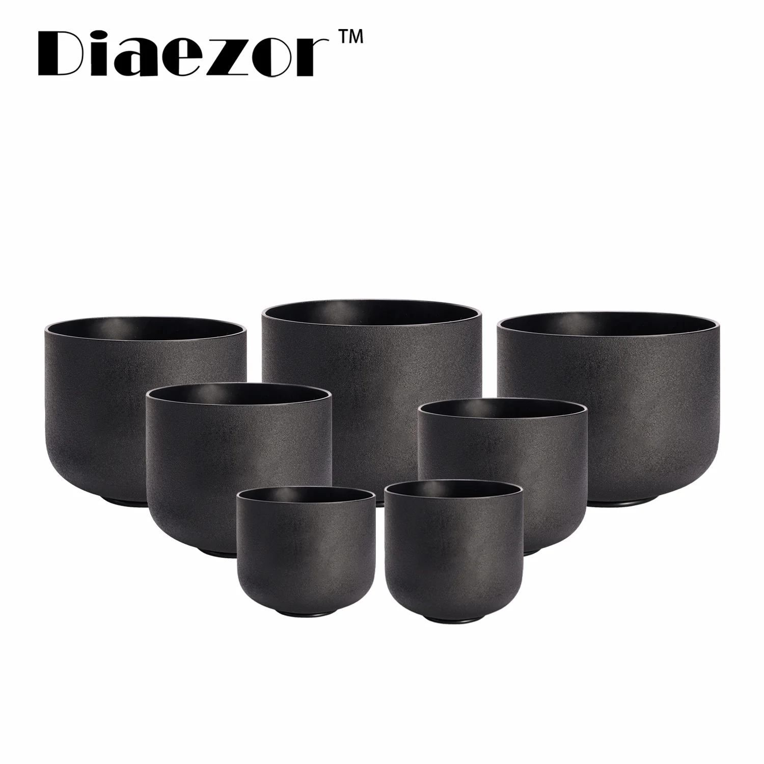 

Diaezor 7-12 Inch Double Black Crystal Singing Bowls 7 Chakra Set for Sound Healing and Meditation with Carry Bags