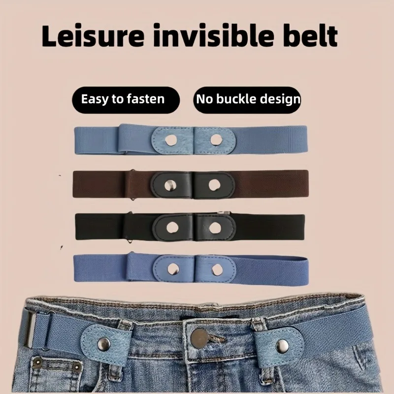 2 invisible buckle free elastic waistbands, fashionable elastic waistbands, adjustable size, daily commuting accessories