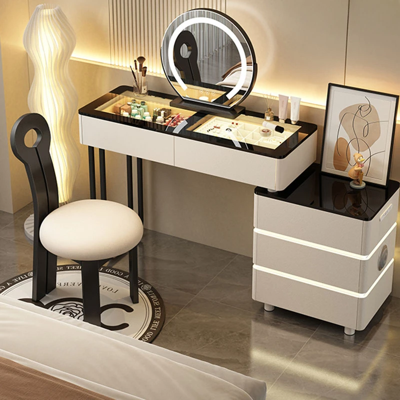 

Makeup Chair Minimalist Furniture Table Modern Dresser Bedroom Organizer Salon Luxury Vanity Desk Tocadores Dressing Rooms Room