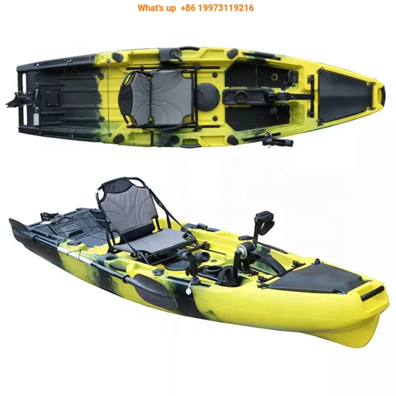 2026 Good Quality Customization Hard Adults Single Sit on Top Boat Pedal Kayaks for Fishing Water-skiing