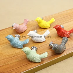 Cute Bird Shape Ceramic Handles for Furniture Various Colors Cabinet Pulls Home Decor Handle for Children's Room Kids Knobs