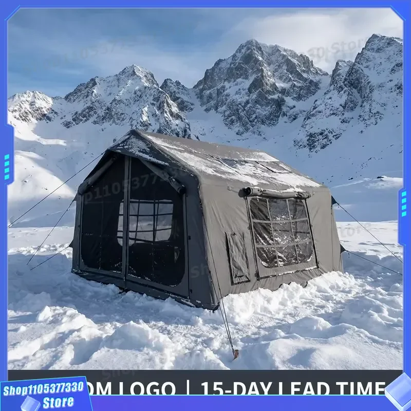 High End 8sqm Technical Cotton Inflatable Tent Moisture Free No Condensation Air Gear for Premium Glamping Camp Projects