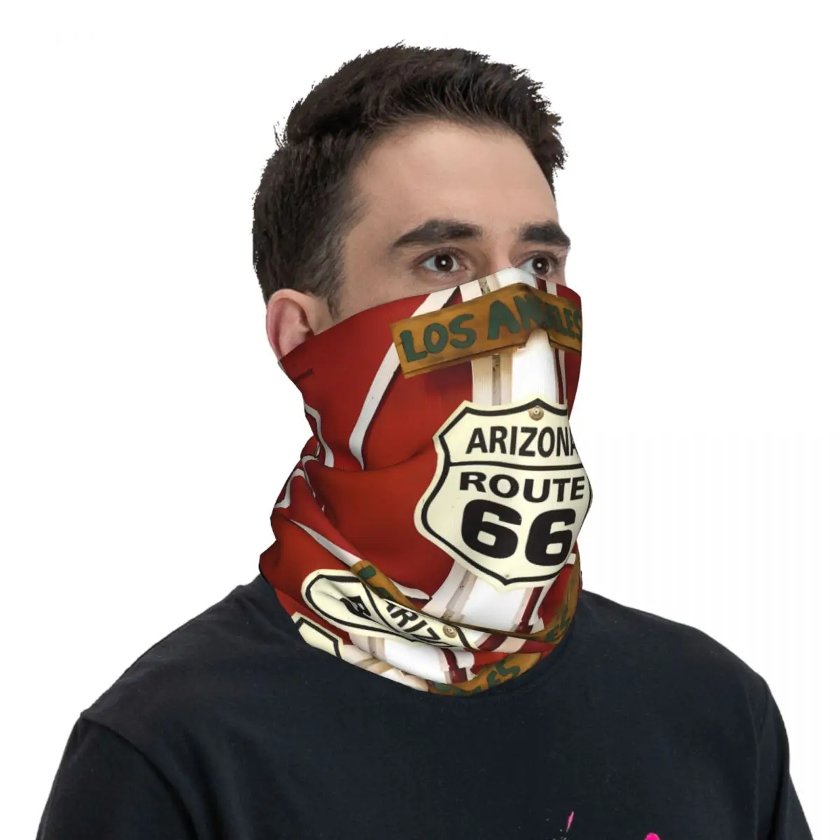 Arizona Los Angeles Motocross Bandana Neck Cover Printed Route 66 Face Scarf Hiking Unisex Adult Winter