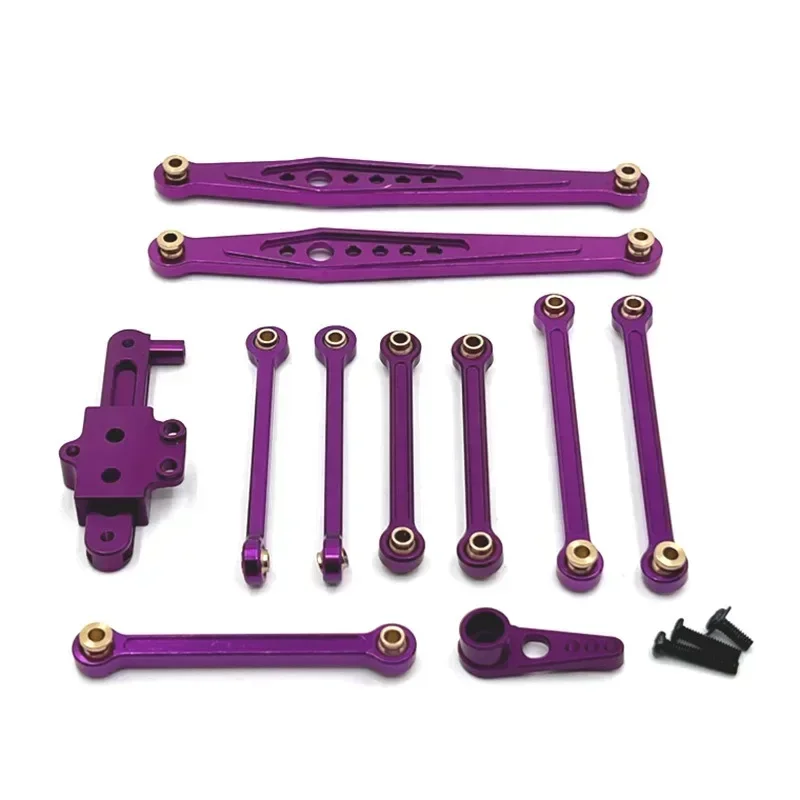 Para Wltoys 124006 12423 12427 12428 Kit de piezas de mejora de Metal conjunto de dirección varilla de enlace Servo brazo 1/12 accesorios de coche RC