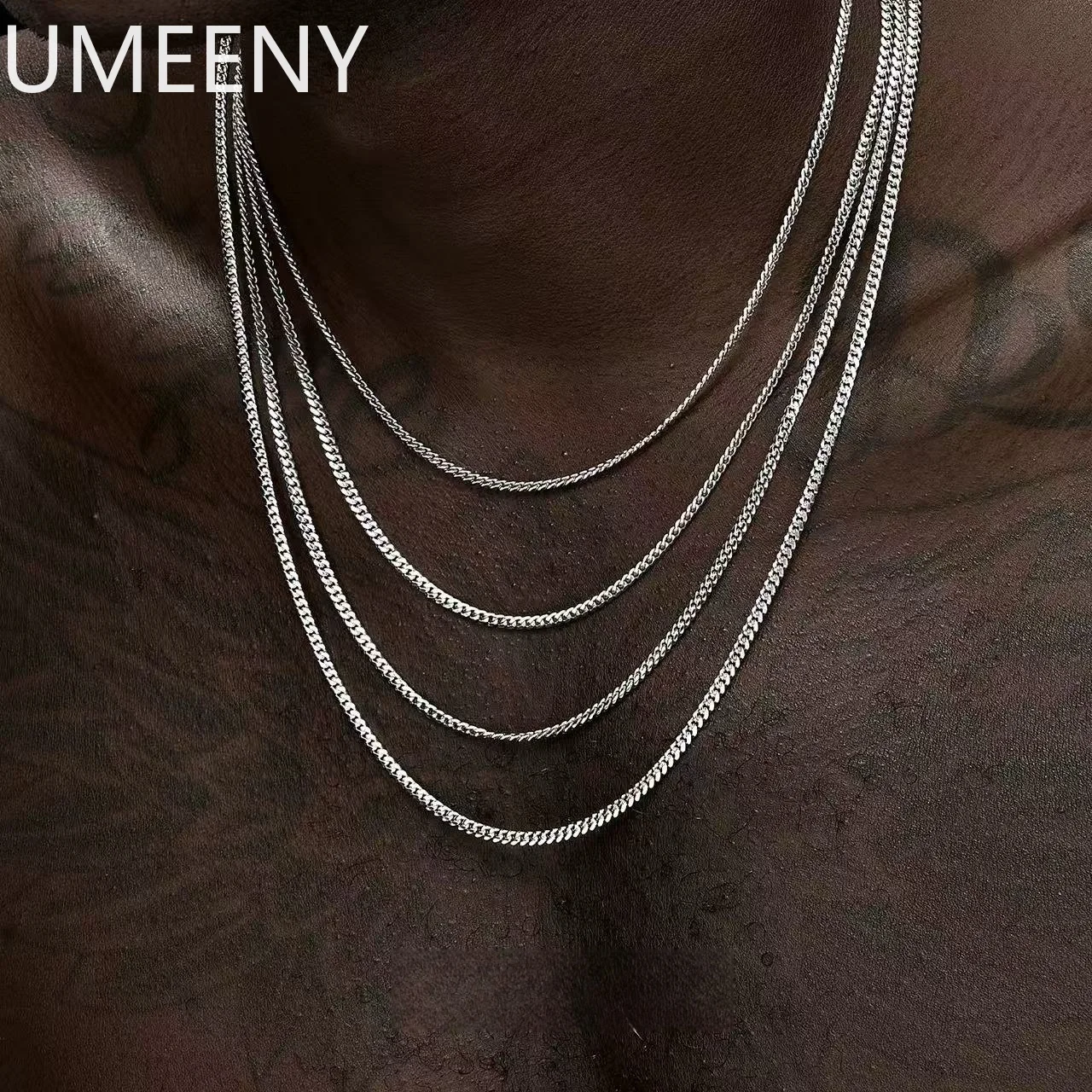 

2mm 925 Sterling Silver Cuban Chain Necklace Hip Hop Men Necklace Simple Jewelry Necklace For Women Fashion