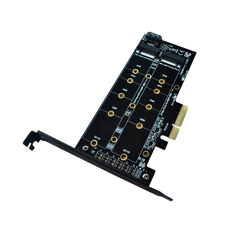 M.2 to PCIe Adapter M2 NGFF SSD NVME M Key SATA-Based B Key to PCI-E 3.0 X4 for 2230-2280 M2 SSD Controller Converter Riser Card