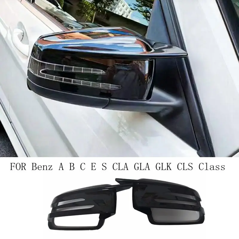 Side Mirror Cap Covers For Mercedes Benz W176 W246 W212 W204 C117 X156 X204 W221 C218 A B C E S CLA GLA GLK Class Black Replace