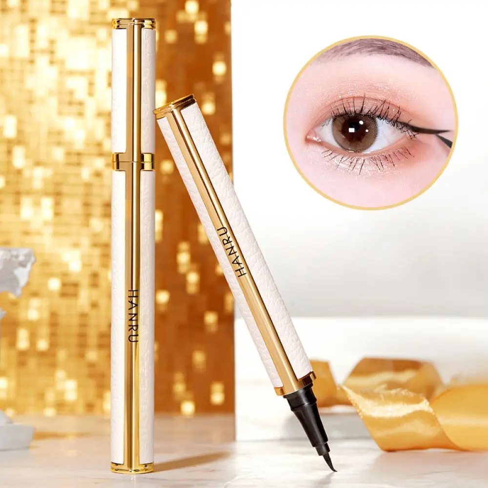 For Hanru Professional Eyeliner Waterproof Sweat Proof Easy Apply Soft Tip Black Ink Long Wearing Eye Cosmetic