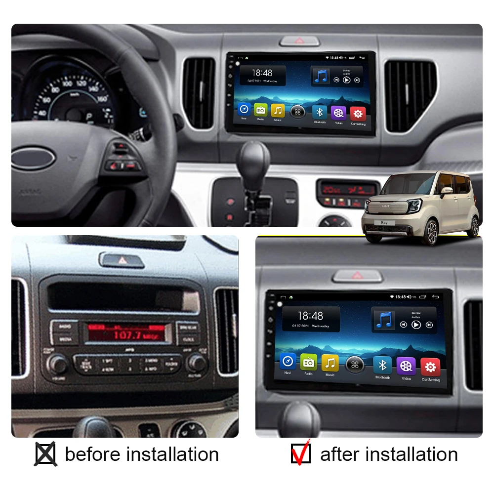 Radio samochodowe 7862 Android Auto Wszystko w jednym Stereo Carplay 2 DIN Dla KIA Ray 2011-2017 Odtwarzacz multimedialny Nawigacja GPS Ekran HD