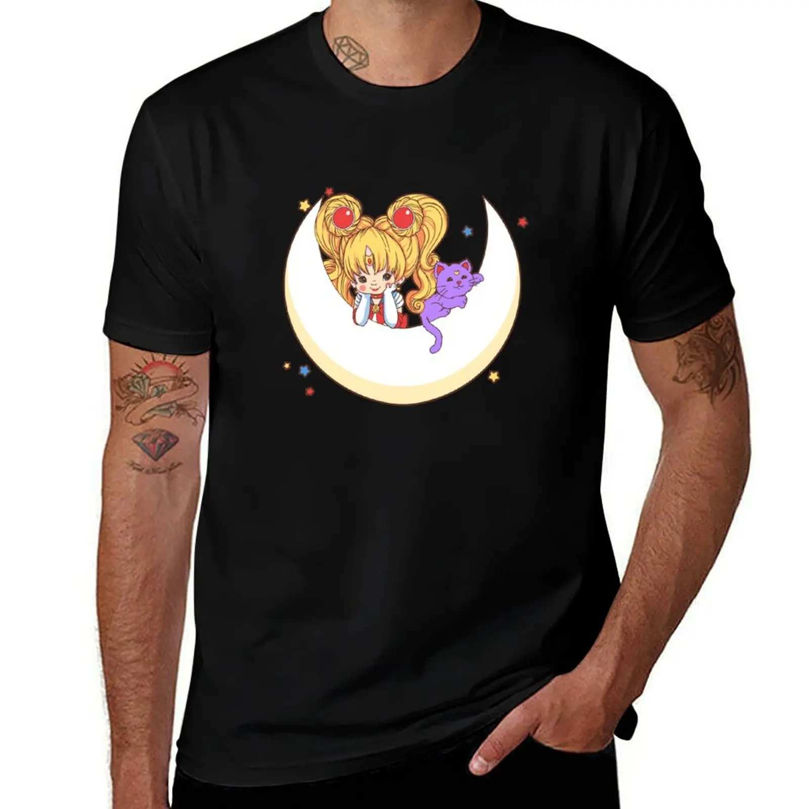 Moon Brite T-Shirt Basic Daily Outfit Short Sleeve Tee T-Shirt